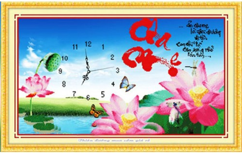 Tranh Đính Đá ABC 3D Đồng Hồ Ân Cha Mẹ Là Đại Dương Vô Tận