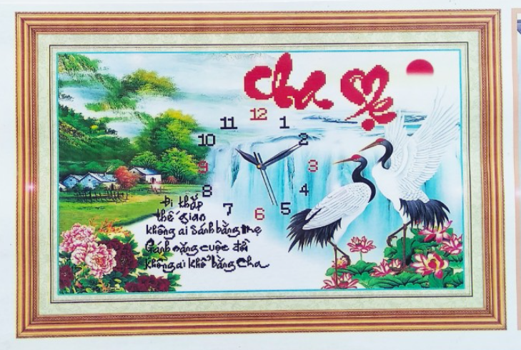 Tranh Đính Đá ABC 3D Đồng Hồ Đi Khắp Thế Gian Không Ai Sánh Bằng Mẹ