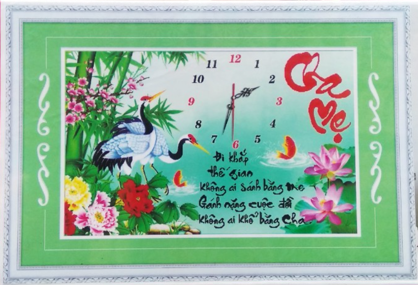 Tranh Đính Đá ABC 3D Đồng Hồ Cha Mẹ