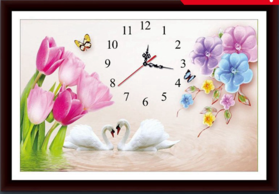 Tranh Đính Đá ABC 3D ĐỒNG HỒ SẮC THẮM DỊU DÀNG