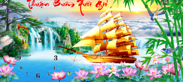 Tranh Đính Đá ABC 3D Đồng Hồ Thuận Buồm Xuôi Gió