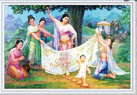 TRANH ĐÍNH ĐÁ ABC 3D ĐỨC BỒ TÁT ĐẢN SINH TẠI VƯỜN LUMBINI (LÂM TÌ NI)