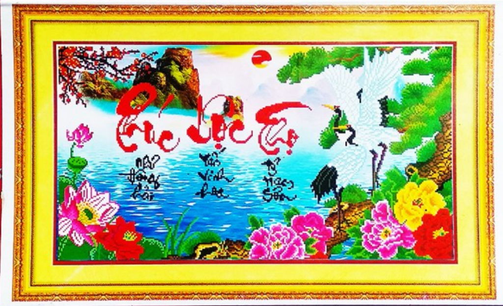 Tranh Đinh Đá ABC 3D Phúc Lộc Thọ