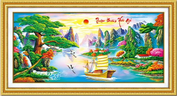 Tranh Đính Đá ABC 3D Thuần Buồm Xuôi Gió
