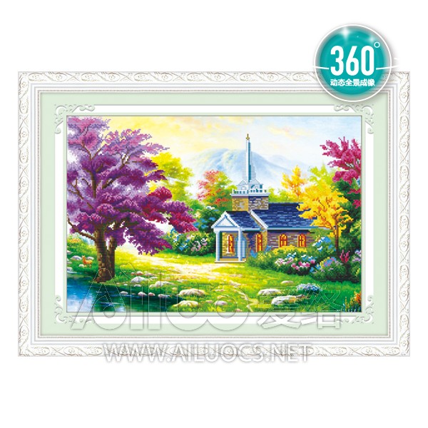 Tranh Đinh Đá ABC 3D Cảnh Đẹp Nơi Giáo Đường