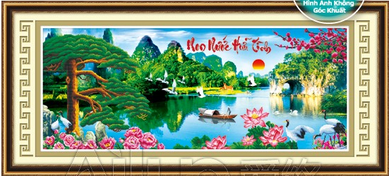 Tranh Đính Đá ABC 3D Non Nước Hữu Tình