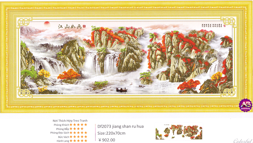 Tranh Đinh Đá ABC 3D Giang Sơn Mỹ Lệ