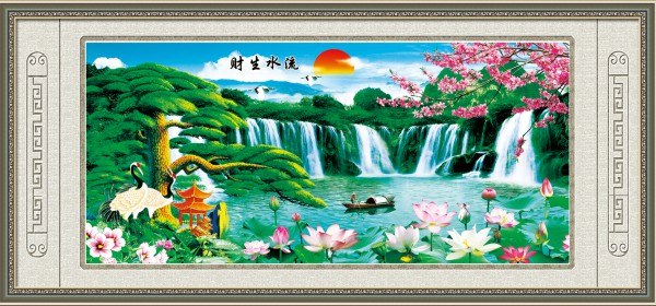Tranh Đinh Đá ABC 3D Lưu Thủy Sinh Tài