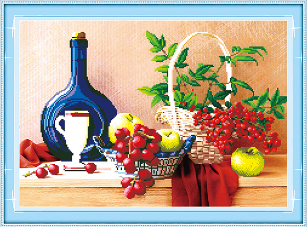 Tranh gắn đá Bàn hoa quả
