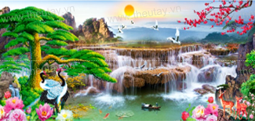 Tranh Đính Đá ABC 3D Thiên Nhiên Giao Hòa