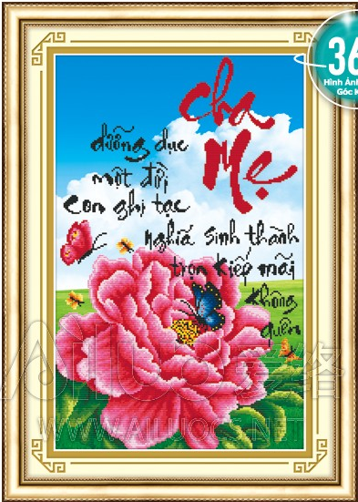 Tranh Đính Đá ABC 3D Cha Mẹ Dưỡng Dục Một Đời Con Ghi Tạc, Nghĩa Sinh Thành Trọn Kiếp Mãi Không Quên