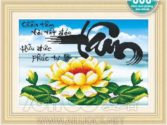Tranh Đính Đá ABC 3D Chân Tâm Tài Tất Đáo, Hữu Đức Phúc Tự Lai