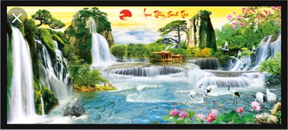 Tranh Đính Đá ABC 3D Lưu Thủy Sinh Tài