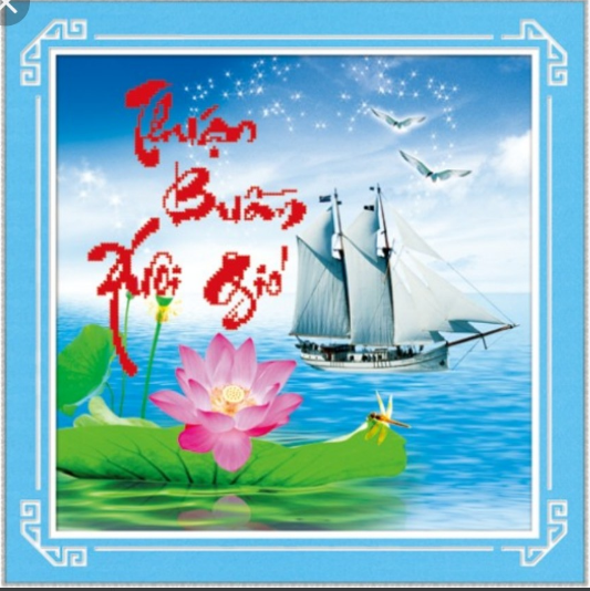 Tranh Đính Đá ABC 3D Thuận Buồn Xuôi Gió