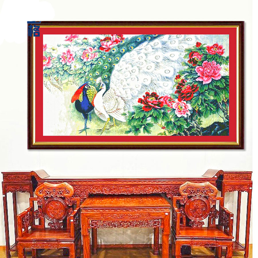 Tranh Đính Đá ABC 3D Khổng Tước Phú Quý