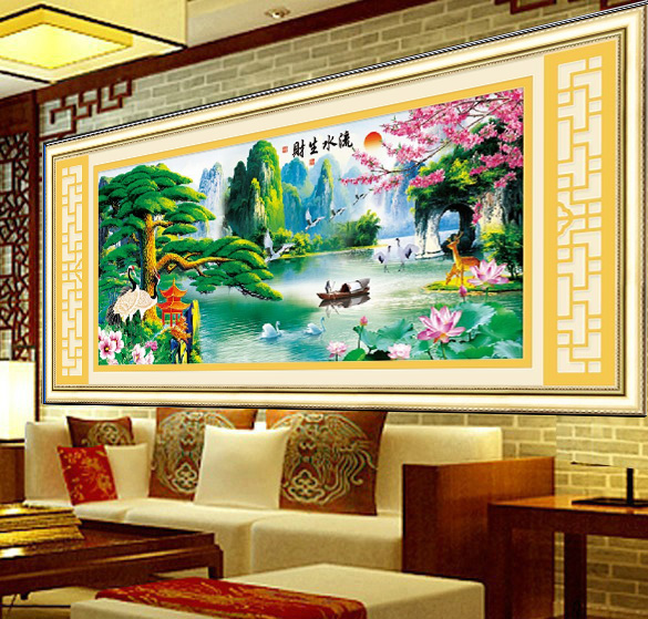 Tranh Đính Đá ABC 3D Lưu Thủy Sinh Tài