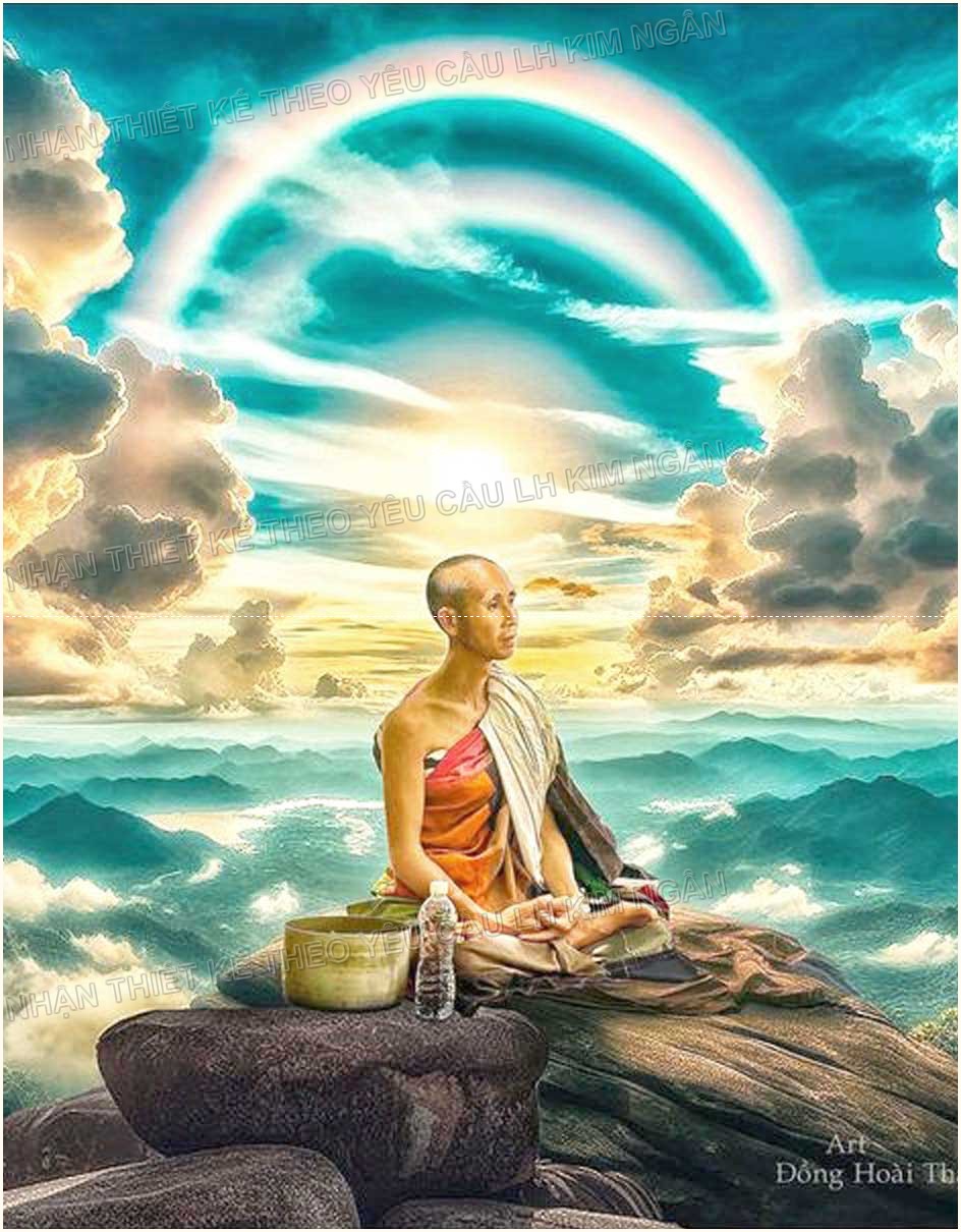 Tranh gắn đá hạt tròn 5D đính kín Thầy Thích Minh Tuệ