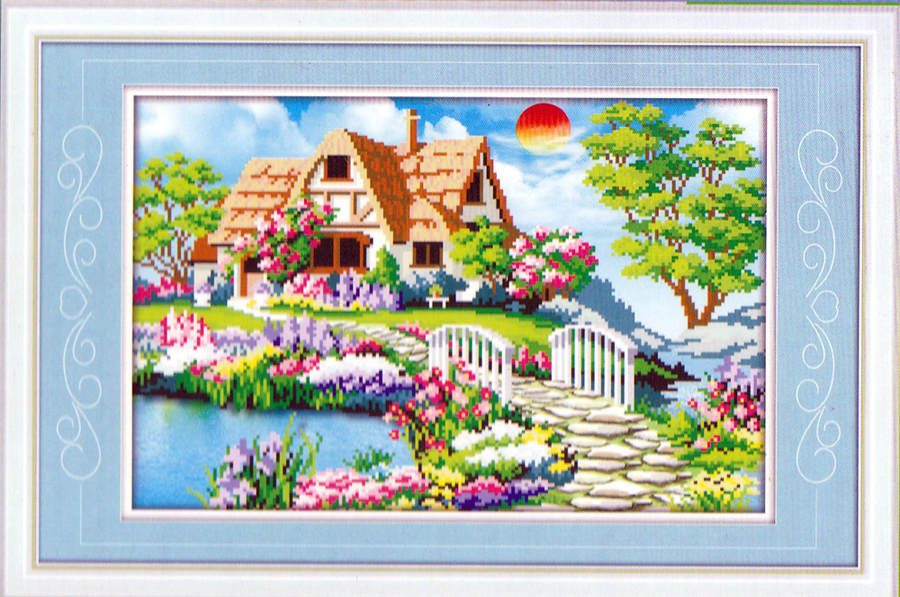 Tranh Đính Đá ABC 3D Ngôi Nhà Mộng Mơ