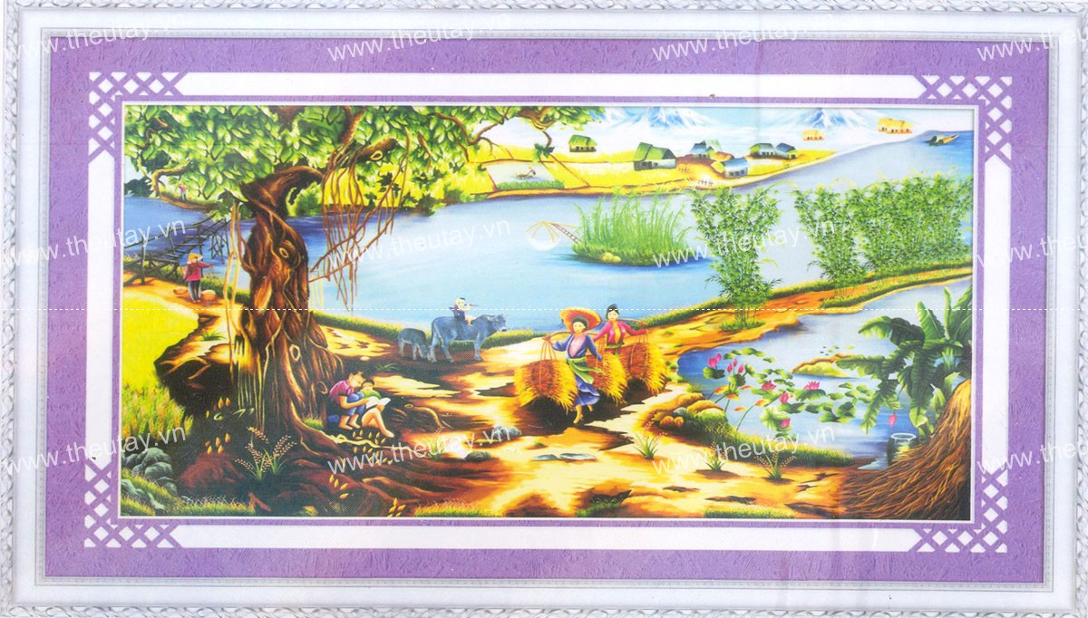 Tranh Đính Đá ABC 3D Cuộc Sóng Làng Quê