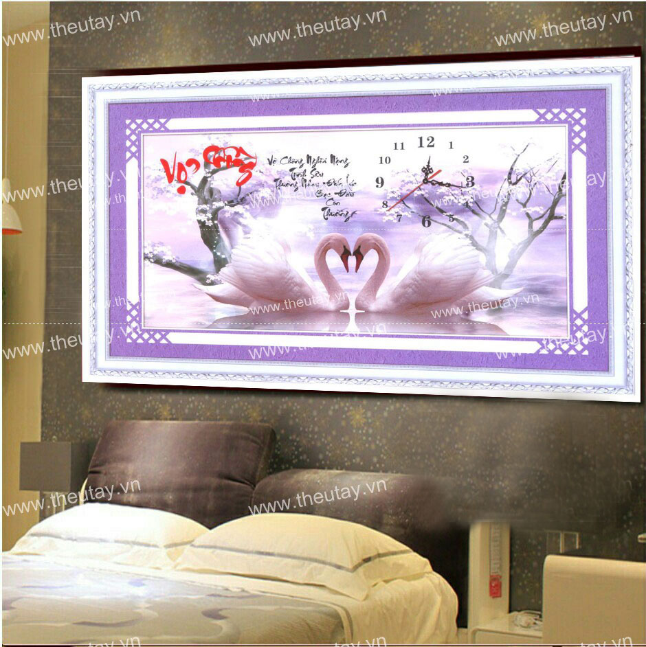Tranh gắn đá kim cương ABC Vợ Chồng Nghĩa Nặng Tình Sâu, Thương Nhau Đến Lúc Bạc Đầu Còn Thương