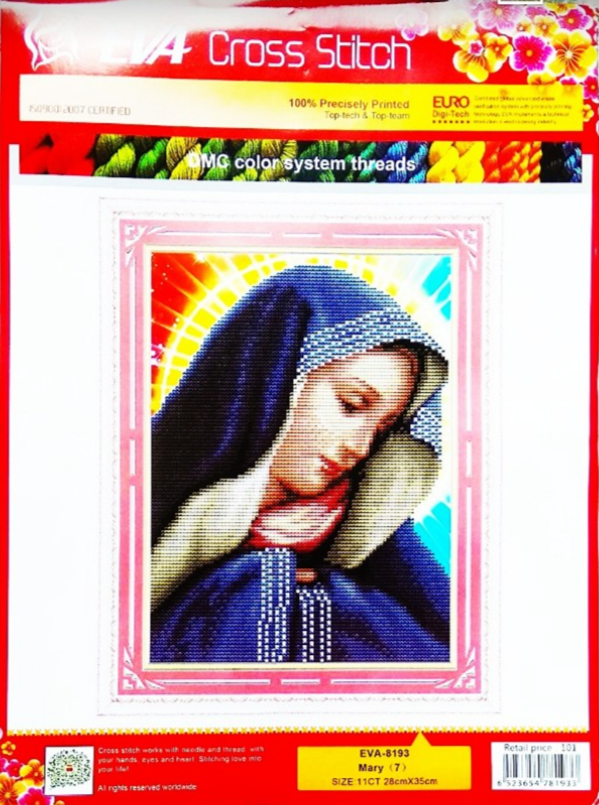 Tranh Thêu Chữ Thập 3D Chân Dung Đức Mẹ Maria