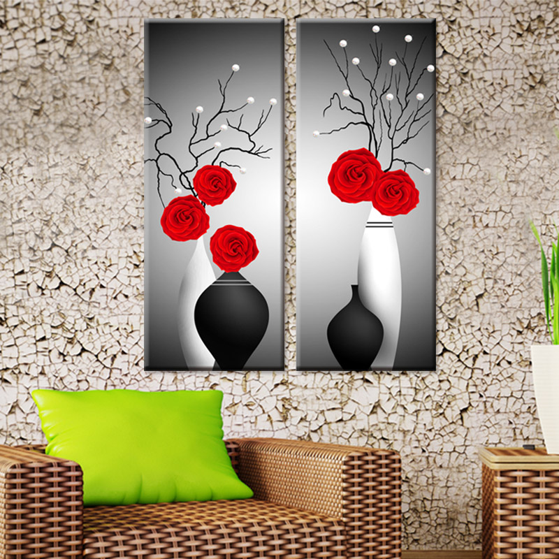 Tranh Thêu Chữ Thập 3D Rose Vase