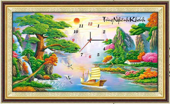 Tranh thêu chữ thập Chào Mừng Khách Quý