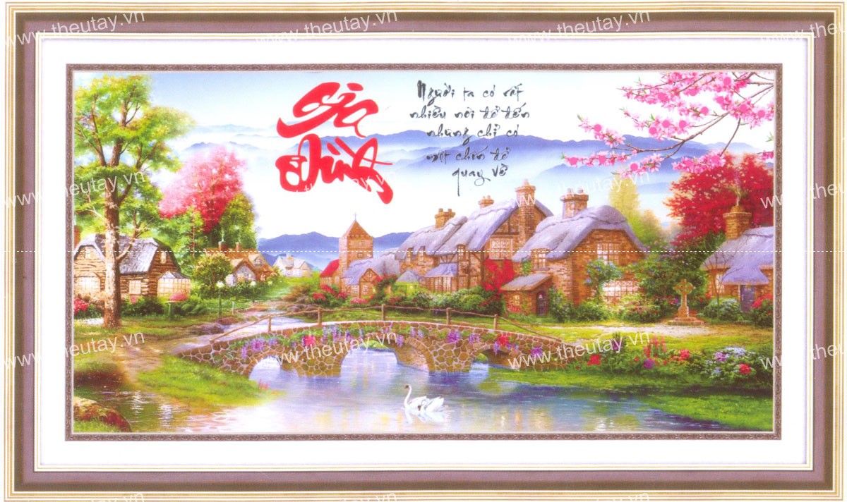 Tranh Thêu Chữ Thập 3D Người Ta Đi Rất Nhiều Nơi Để Đến,Nhưng Chỉ Có Một Nơi Để Quay Về