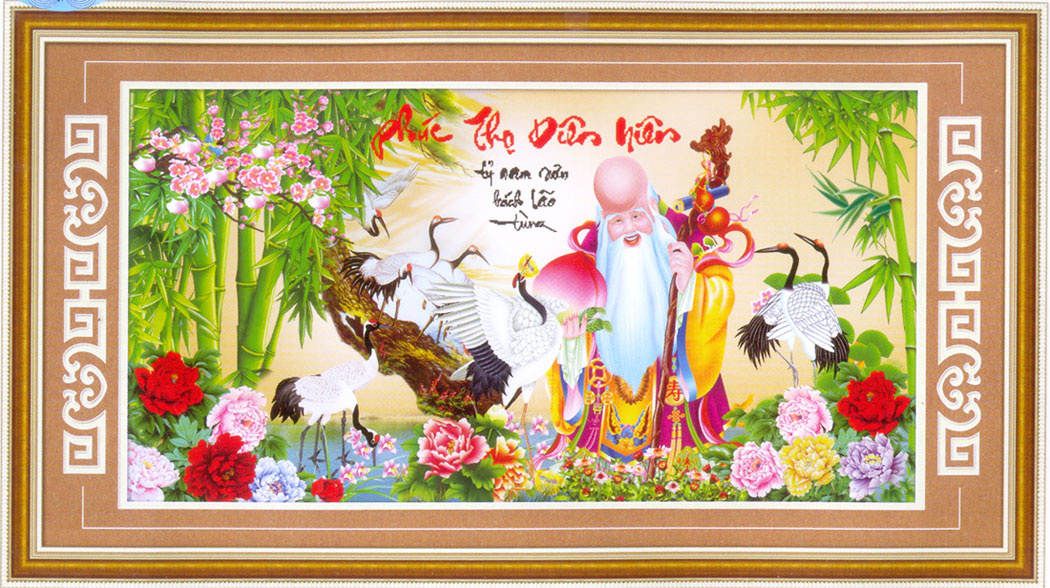 Tranh Thêu Chữ Thập 3D Phúc Thọ Diên Niên