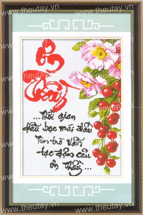 Tranh Thêu Chữ Thập Thời Gian Dẫn Bạc Mái Đầu, Tim Trò Vẫn Tạc Đậm Câu Ơn Thầy