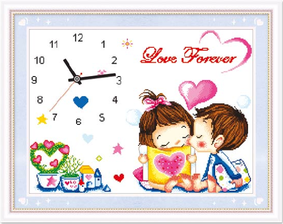 Tranh thêu chữ thập Love Forever (In Sẵn)