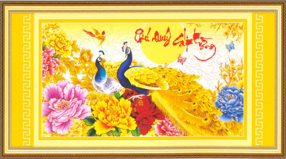 Tranh Thêu Chữ Thập 3D Phú Quý Cát Tường