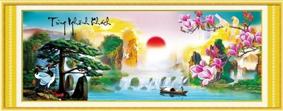 Tranh Thêu Chữ Thập 3D Tùng Nghênh Khách