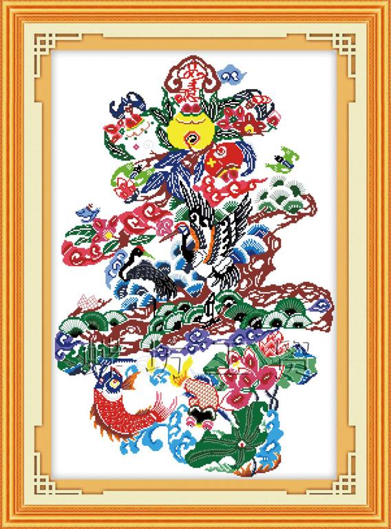 Tranh Thêu Chữ Thập Tuổi Thọ Gia Tăng