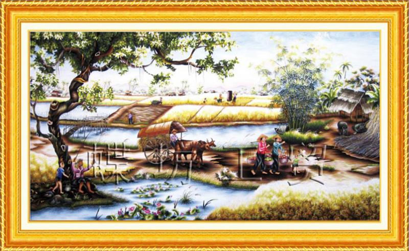 Tranh Thêu Chữ Thập Hương Vị Đồng Quê,