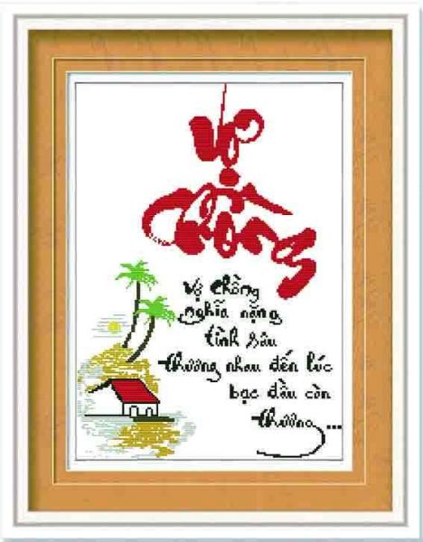 Tranh Thêu Chữ Thập Vợ Chồng